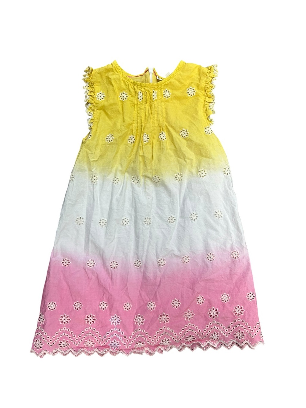 Mini Boden Girls’ Ombré Broderie Dress 5-6 Years Paisley Sundress